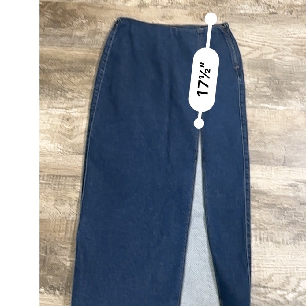 Express Maxi Skirt Womens 4 Hyper Sculpt Stretch Denim Front Slit Zip - Picture 9 of 12